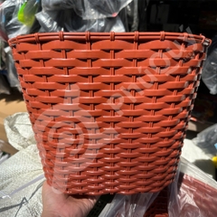 Rổ Nhựa Giả Mây Cao Màu Nâu / Đen / Xám