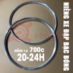 NIỀNG 1.6 700C BẠC BÓNG 20-24H LỖ CĂM D5