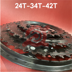 BỘ ĐÙI DĨA 3 TẦNG GIÒ NHÔM - DĨA SẮT 24-34-42T