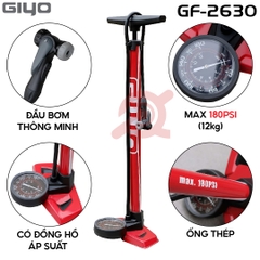 Bơm GIYO GF-2630 Đỏ 3 Loại Van Dunlop/AV/FV Ống Thép 180PSI