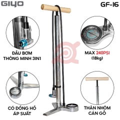 Bơm GIYO GF-16 THÂN NHÔM CÁN GỖ  240PSI