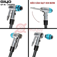 Bơm GIYO GF-16 THÂN NHÔM CÁN GỖ  240PSI