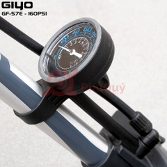 Bơm GIYO GF-57E Nhôm Có Đồng Hồ 160PSI Tem Vàng - Tem Xám Đầu Bơm 2in1