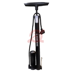 Bơm Tay Ống Đen Có Bình Có Đồng Hồ RIDE BIKE