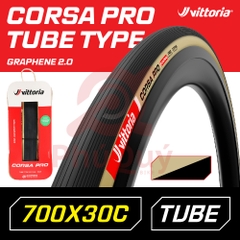 Vỏ Vittoria Corsa Pro 700x30 TUBE TYPE Cotton HÔNG VÀNG