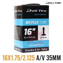 RUỘT XE ĐẠP DELI TIRE 16x1.75/2.125 Van Mỹ 35mm A/V