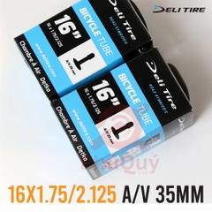 RUỘT XE ĐẠP DELI TIRE 16x1.75/2.125 Van Mỹ 35mm A/V