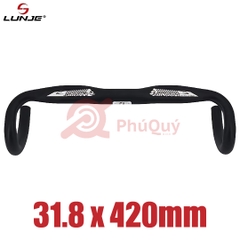 Ghi Đông Nhôm LUNJE 31.8 Cong Dẹp 420mm