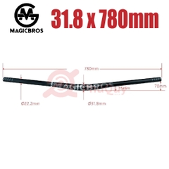 Ghi Đông MTB Cánh Én 31.8 MAGICBROS - ĐEN BẠC