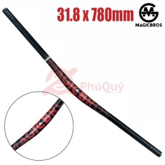 Ghi Đông MTB Cánh Én 31.8 MAGICBROS - ĐEN ĐỎ