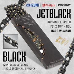 SÊN IZUMI 410 JB/JB JETBLACK ĐEN - CỐT VÀNG 116L (VAT)