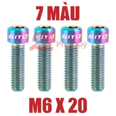 Ốc Đùi Dĩa Trái M6X20 GIYO Vàng / 7 Màu