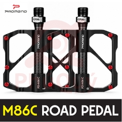 Pedal Bạc Đạn PROMEND M86C ĐEN Thân Nhôm Trục Carbon