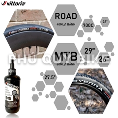 Keo Tự Vá VITTORIA 350ML Dành Cho Vỏ TUBELESS / TUBULAR