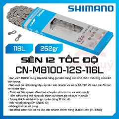 SÊN 12 SHIMANO CN M8100 116L CÓ HỘP