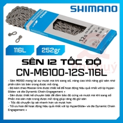 SÊN 12 SPEED SHIMANO CN-M6100 116L CÓ HỘP CHÍNH HÃNG