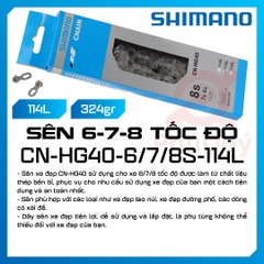 SÊN 8 HG40 SHIMANO (6/7/8 SPEED) 116 MẮC CÓ HỘP