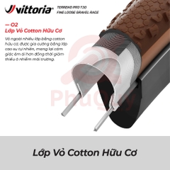 Vỏ Vittoria Terreno Pro T30 Fine Loose (Gai mịn) Gravel Race (VAT)