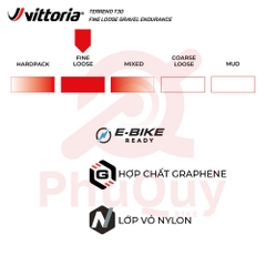 Vỏ Vittoria Terreno T30 Fine Loose (Gai mịn) Tubeless Gravel Endurance G2.0 (VAT)