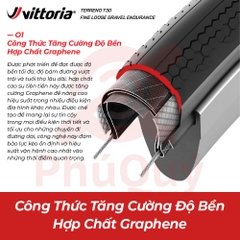 Vỏ 700x45c Vittoria Terreno T30 Fine Loose (Gai mịn) Gravel Endurance G2.0 (VAT)