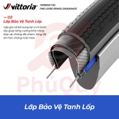 Vỏ 700x45c Vittoria Terreno T30 Fine Loose (Gai mịn) Gravel Endurance G2.0 (VAT)