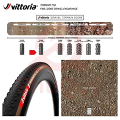Vỏ 700x45c Vittoria Terreno T30 Fine Loose (Gai mịn) Gravel Endurance G2.0 (VAT)