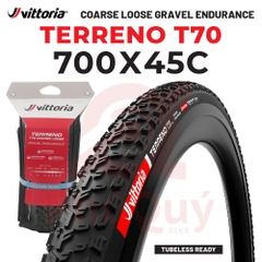 Vỏ Vittoria Terreno T70 Coarse Loose 45-622 Gravel Endurance Full Đen G2.0 (VAT)