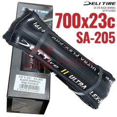 Vỏ gấp đen 700x23c Deli Ultra Flex-Pro gai trọc SA-205 (VAT)