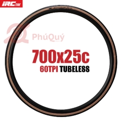 VỎ IRC 700x25c JETTY PLUS 60TPI Kevlar Bead - Hông Nâu Tubeless