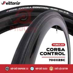 Vỏ Tubular đen 700x25c Vittoria Corsa Control Graphene 2.0