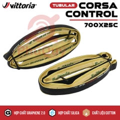 Vỏ Tubular viền vàng 700x25c Vittoria Corsa Control Graphene 2.0