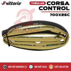 Vỏ Tubular viền vàng 700x25c Vittoria Corsa Control Graphene 2.0