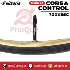 Vỏ Tubular viền vàng 700x25c Vittoria Corsa Control Graphene 2.0
