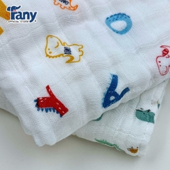 FANY - SET 2 KHĂN GẠC/KHĂN TẮM IN CAO CẤP 4 LỚP 80 X 80 CM