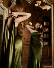 Odile Silk dress - Olive