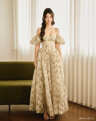 Tiana Corset Pleated dress - Green