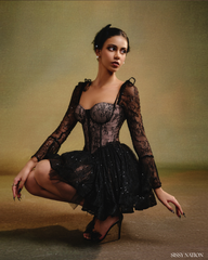 Clover Corset Mini Dress - Black