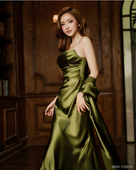 Odile Silk dress - Olive