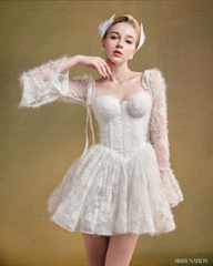 Clover Corset Mini dress - White