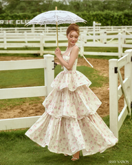 Our Melody Corset dress - Pink floral