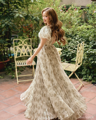 Tiana Corset Pleated dress - Green