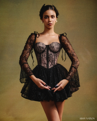 Clover Corset Mini Dress - Black