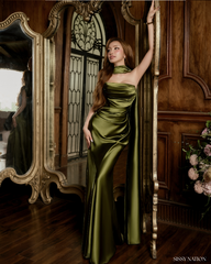 Odile Silk dress - Olive