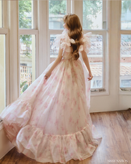 Peony D Gown dress - Pink floral