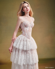 The Feathers Corset dress - White