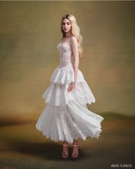 The Feathers Corset dress - White