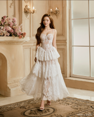 The Feathers Corset dress - White