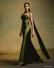 Odile silk dress - Olive