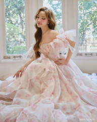 Peony D Gown dress - Pink floral