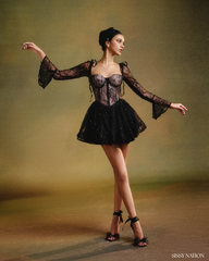 Clover Corset Mini Dress - Black